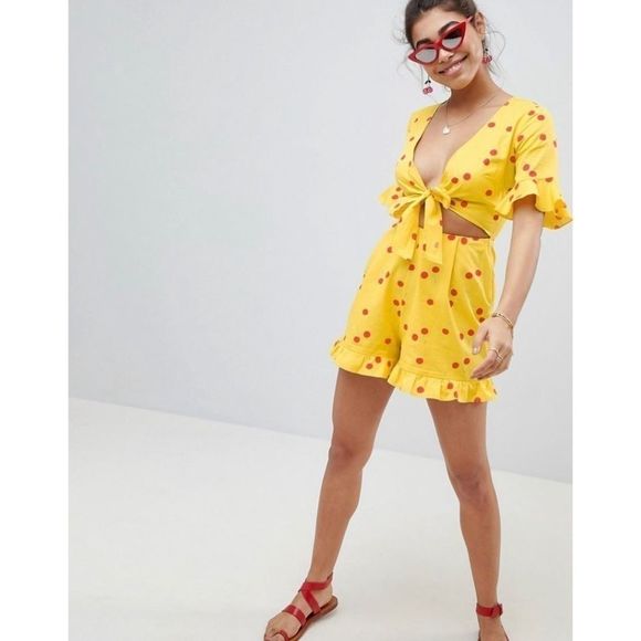 ASOS Pants - Asos romper with cut out and tie detail